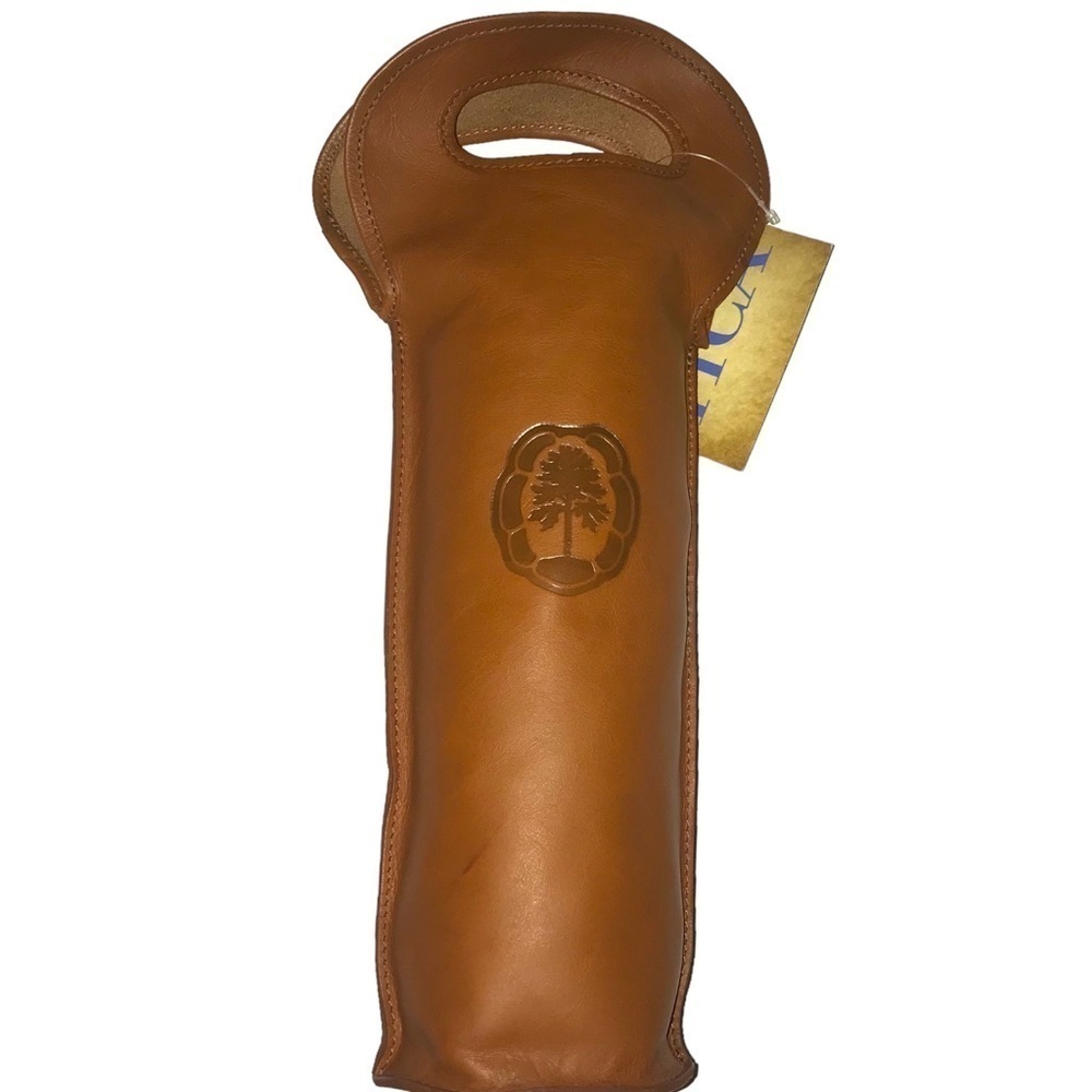 Tica Sport Baco Single Wine Case Leather Wine Case Carrier New Embossed Cognac